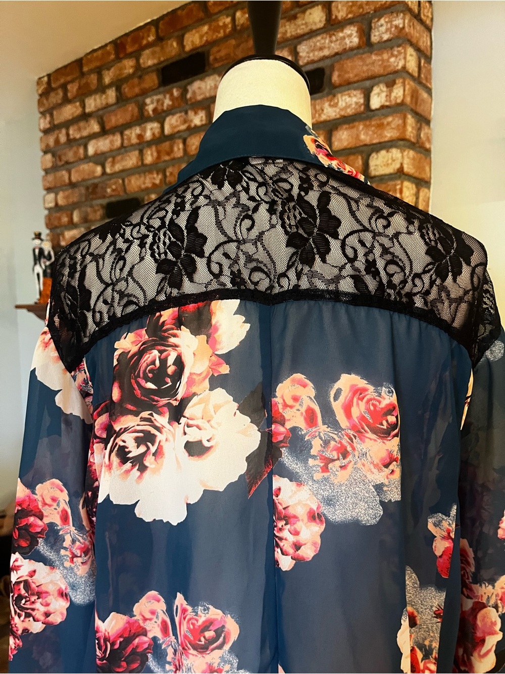 Band of Gypsies Teal Open Front Kimono - Picture 5 of 7